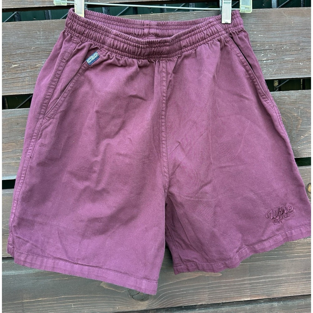 Crazy Shirts Hawaii Shorts Mens Wine Dyed Maroon Drawstring 5.5 Inseam Small